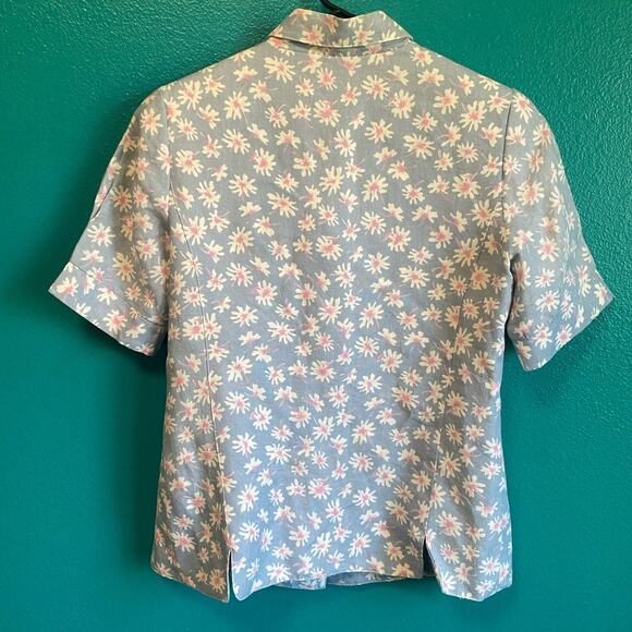 Harrison Simon Couture 100% Linen Floral Skirt Suit Set Women's 4 - Picture 9 of 10